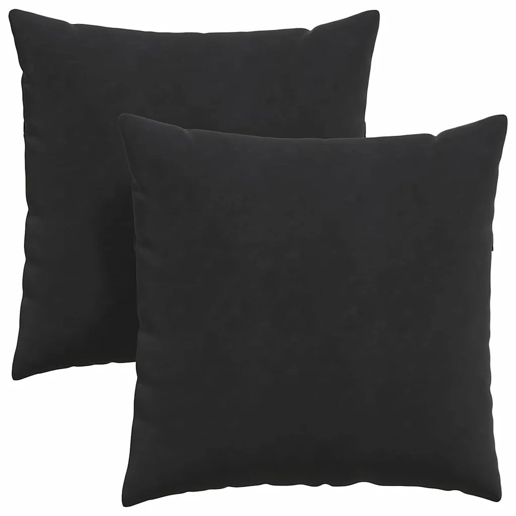 Cuscini da Divano 2 pz | Cuscini per sedie Nero 60 x 60 cm Tessuto in Cords