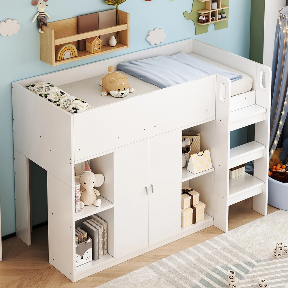 Letto a castello - Xylo - 90x200 cm armadio bianco