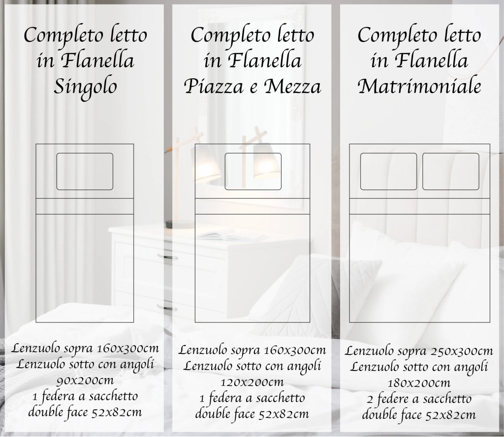 Completo Letto in Flanella Calda e Morbida Anti Pilling - Set Flanellato 3 Misure parure con Federe - Gnomi blu - 1 Piazza e mezza