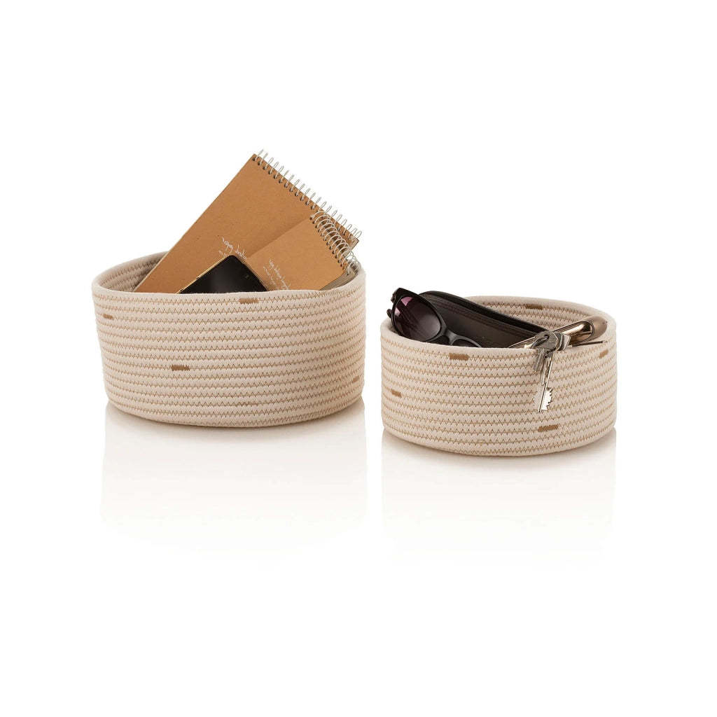 Set 2 cestini portaoggetti in cotone OMAR