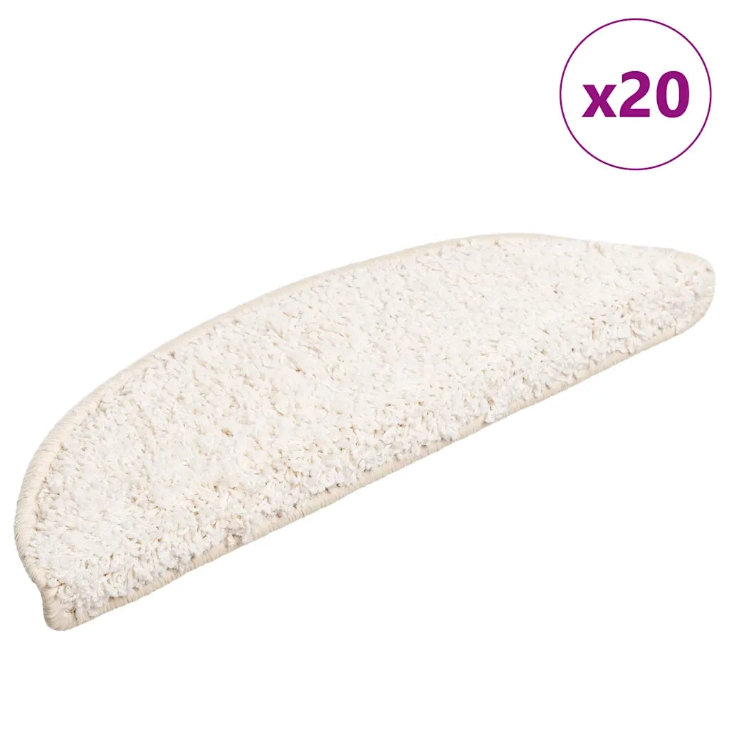 Tappetini per scale 20 pz 56x17x3 cm Bianco Semicircolari 3365843