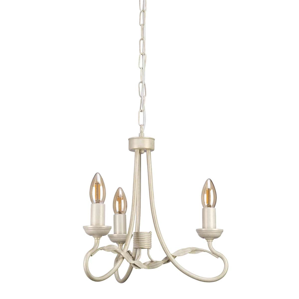 Lampadario candelabro Olivia Elstead avorio oro 3xE14