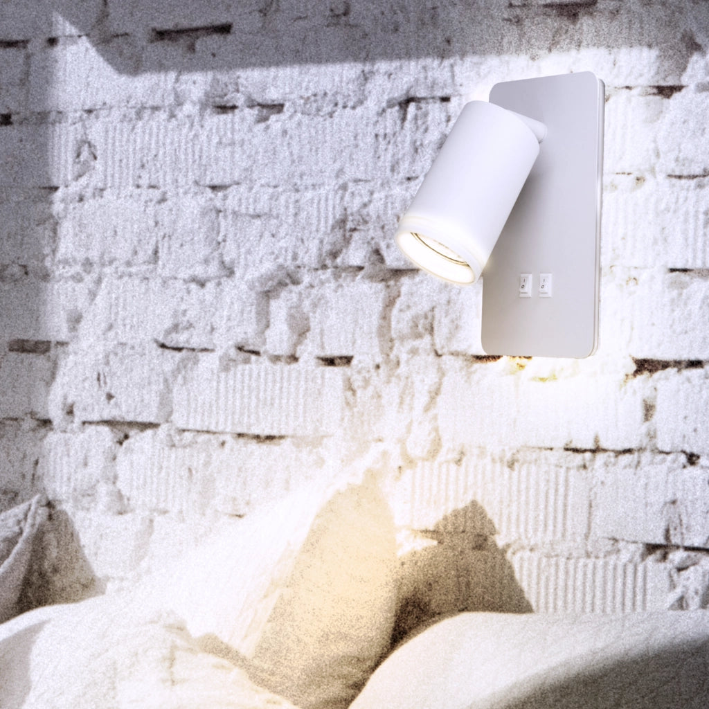 Applique PARIS bianca LED 6W + GU10 con interruttore Polux