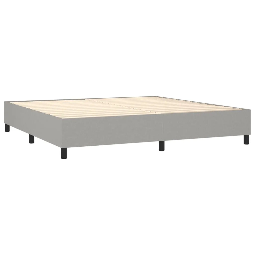 Letto a Molle Materasso e LED Grigio Chiaro 200x200 cm Tessuto 3134741
