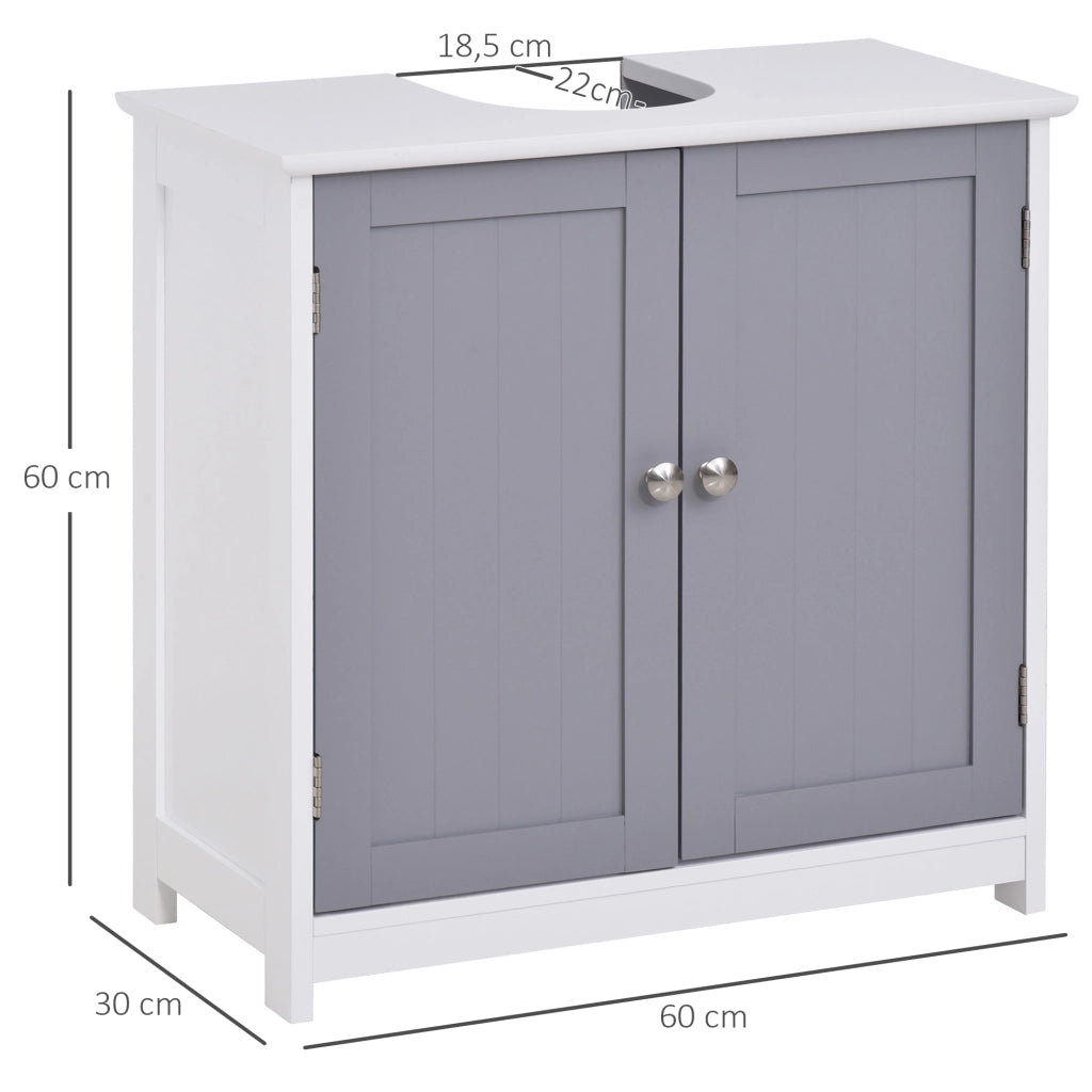 Mobile Bagno Sottolavabo ¨C Minimal ¨C Legno Grigio Bianco 60x30x60