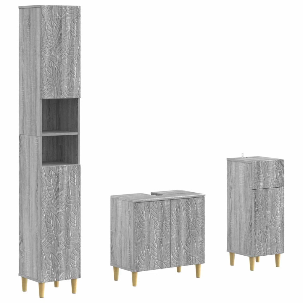 Set di armadietti da bagno in 3 pezzi DELFT 3417870