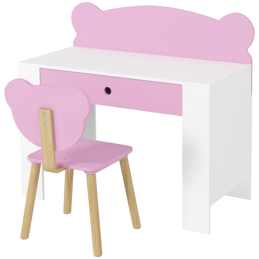 Scrivania Bambini con Sedia e Cassetto ¨C zephmum ¨C Rosa