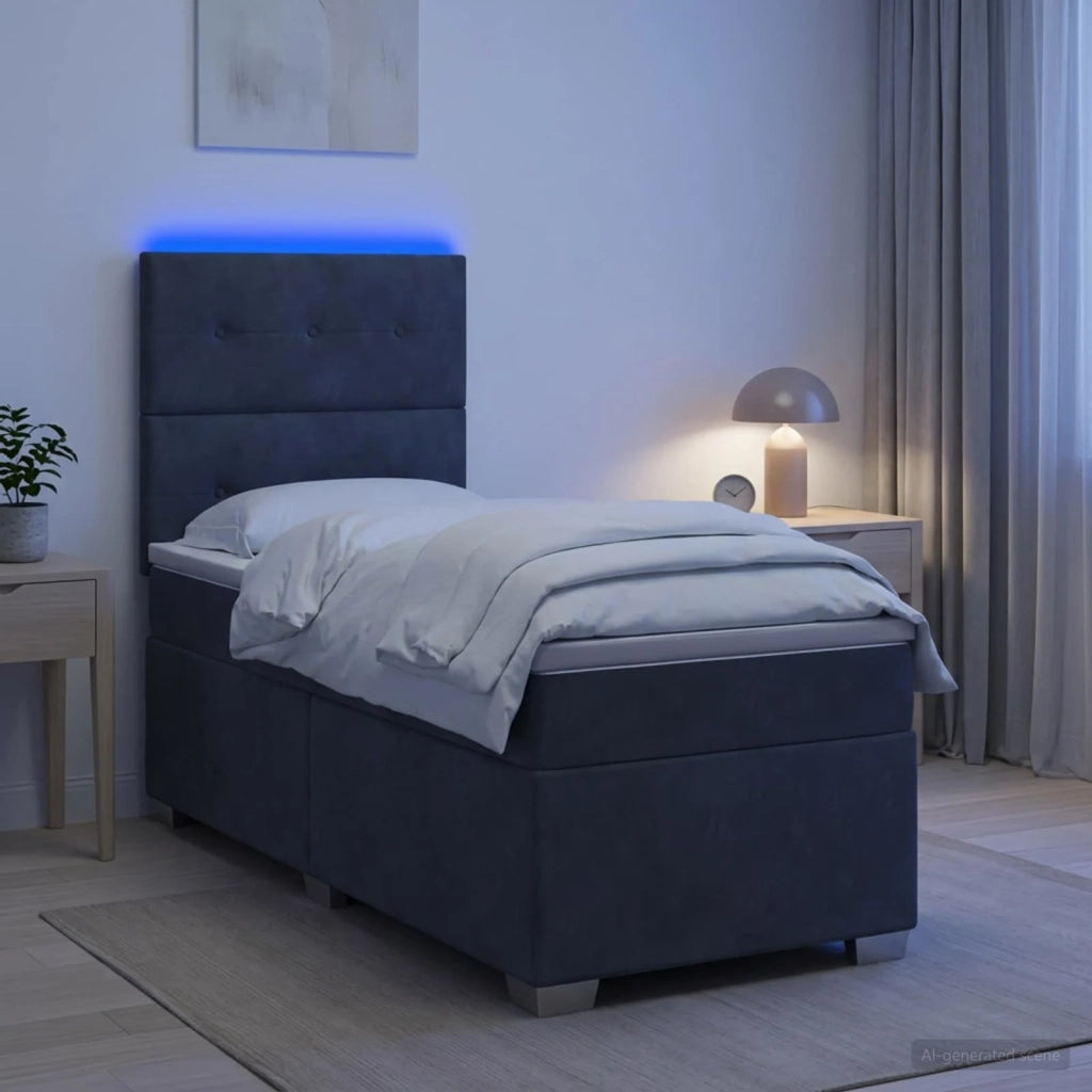 Letto box spring con materasso Grigio Scuro 100 x 200 cm 3455049