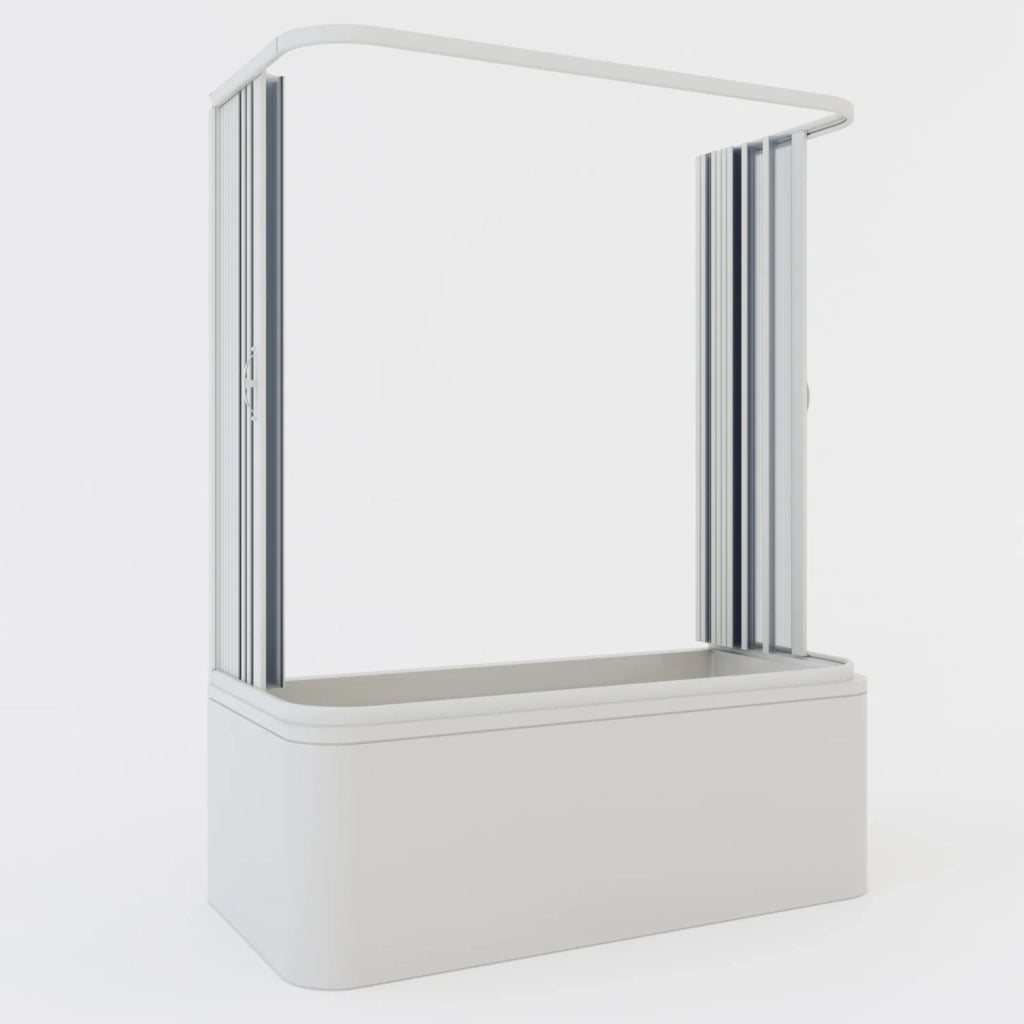 Box a 3 lati sopravasca in PVC a soffietto 70x140x70 cm H 150 mod. Tagete con apertura centrale