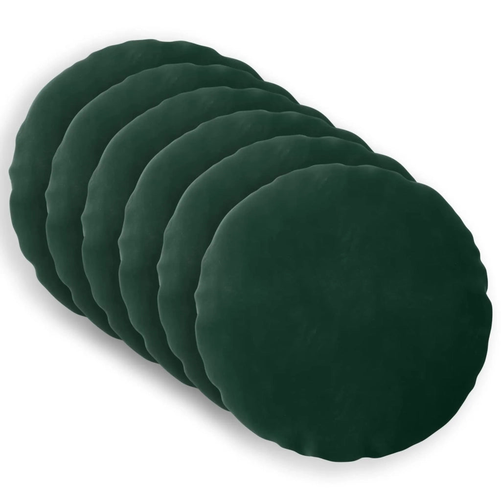 Cuscino con cuscino HEERLEN 6 pz Verde Scuro Velluto 929668
