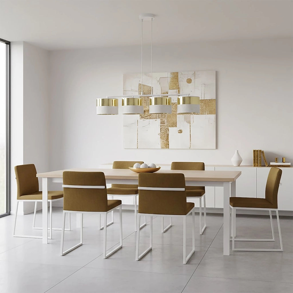 Lampada sospesa LUX Emibig 4xE27 metallo bianco oro