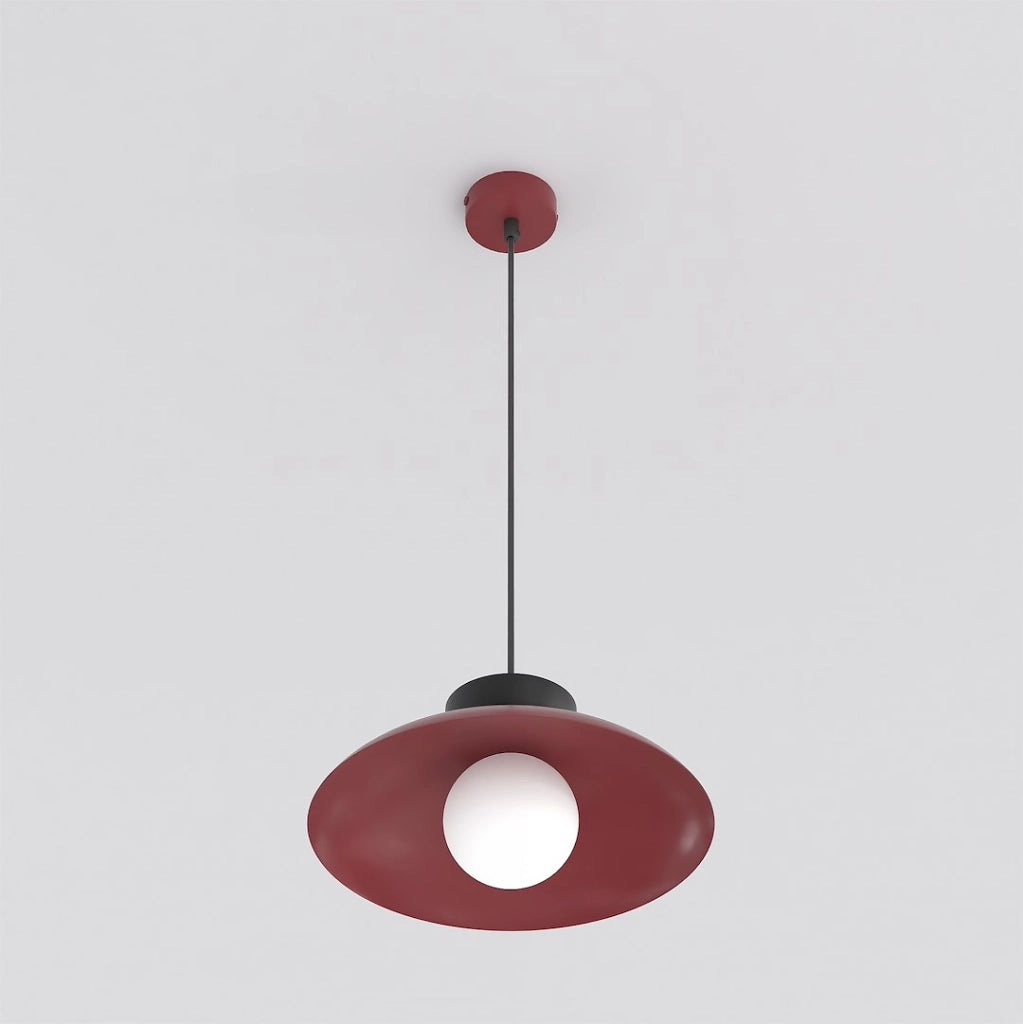 Lampada a sospensione Mulan 1xG9 bordeaux nero bianco Emibig
