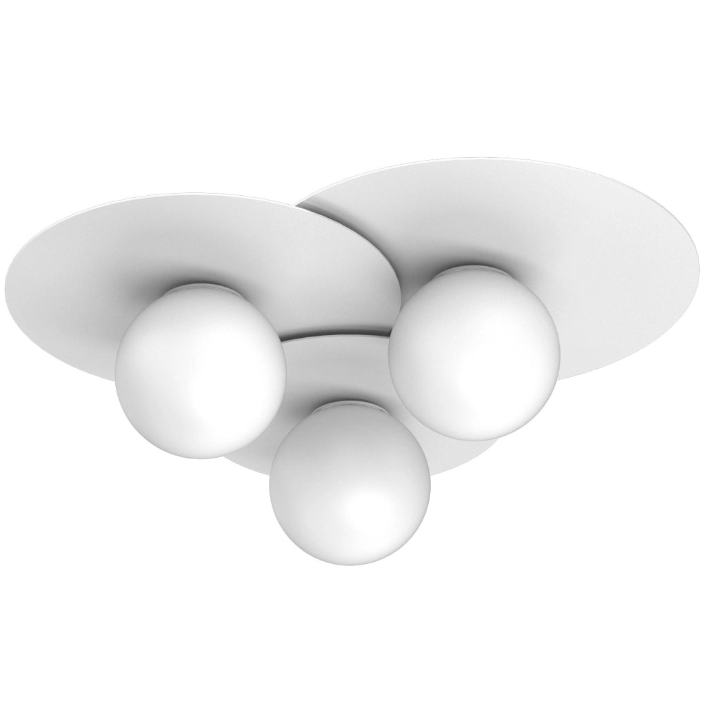 Plafoniera Flat 3xE27 bianca metallo Luminex