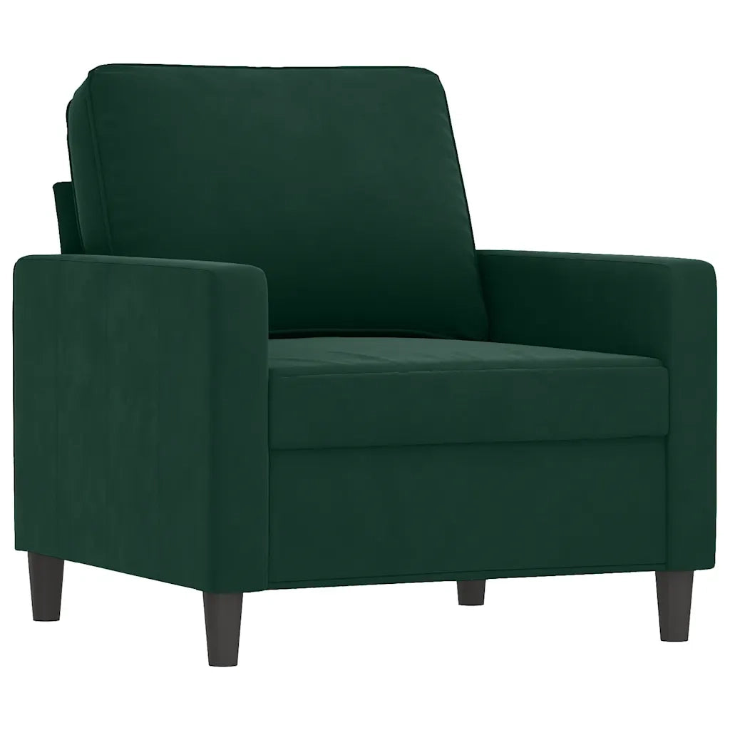 Set di Divani 3 pz con Cuscini Verde scuro in Velluto 3201478