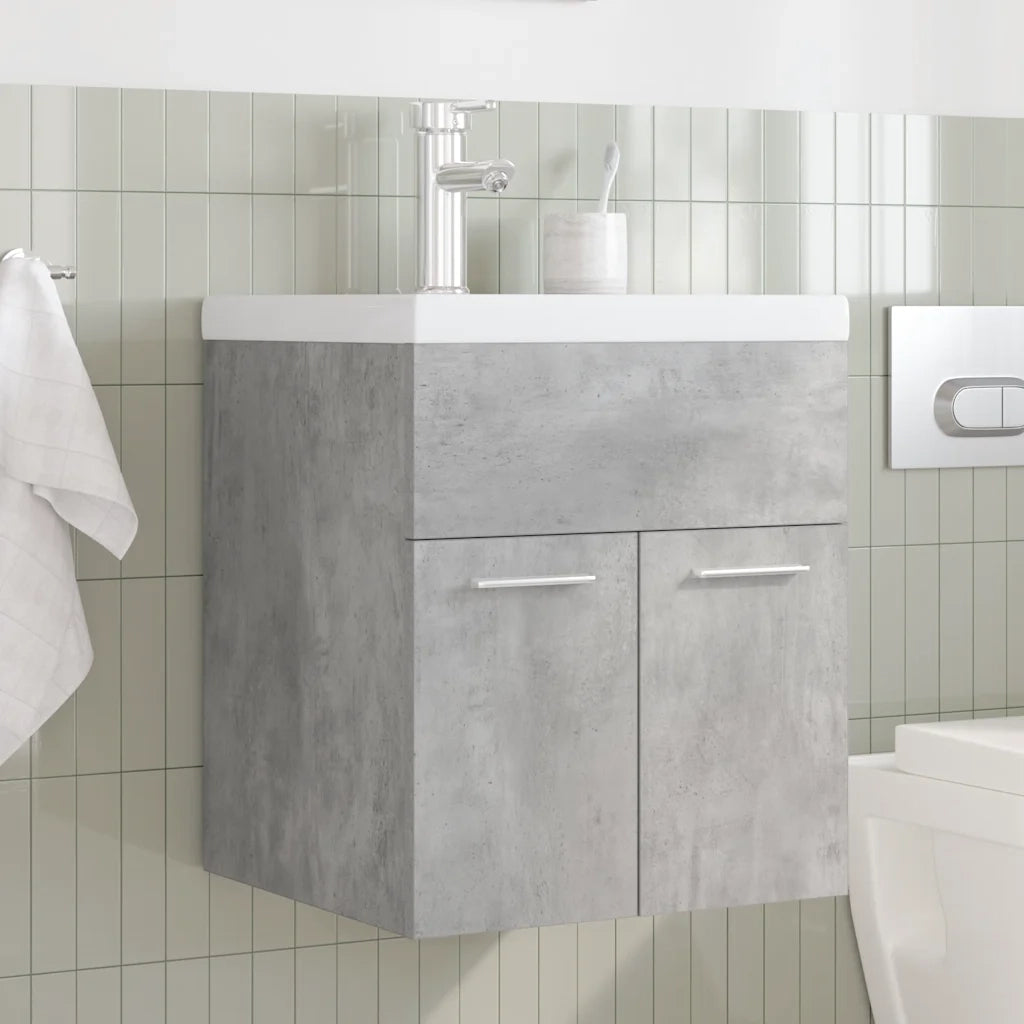 Mobile da Bagno con Lavabo Integrato e Rubinetto Grigio Cemento 3324888