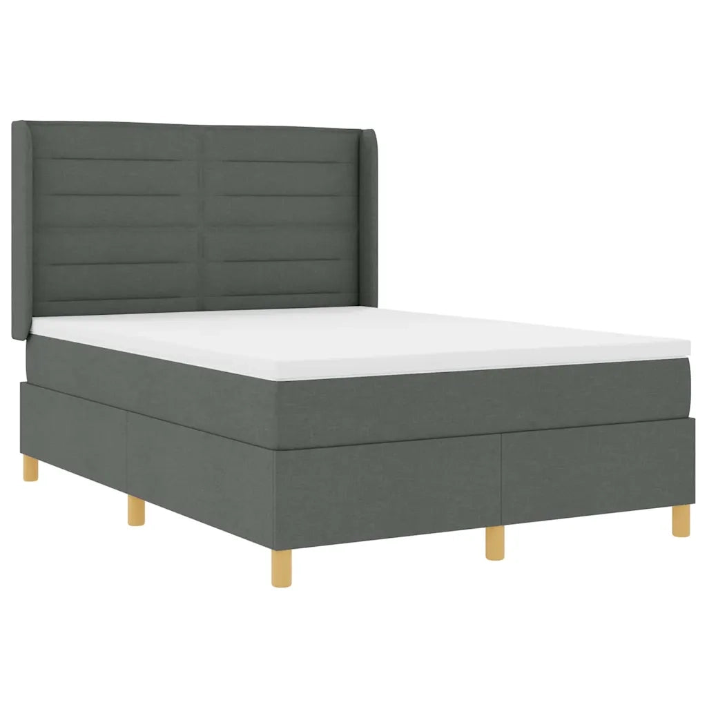 Letto a molle con materasso Grigio scuro 160 x 200 cm Tessuto 3341778