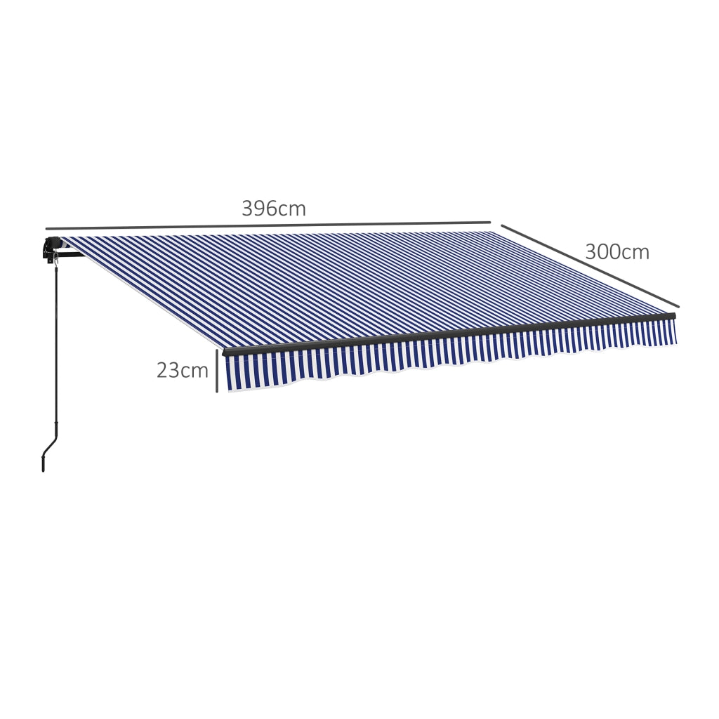 Tenda da sole per giardino ¨C Minimal ¨C Blu e Bianco 400x300 cm