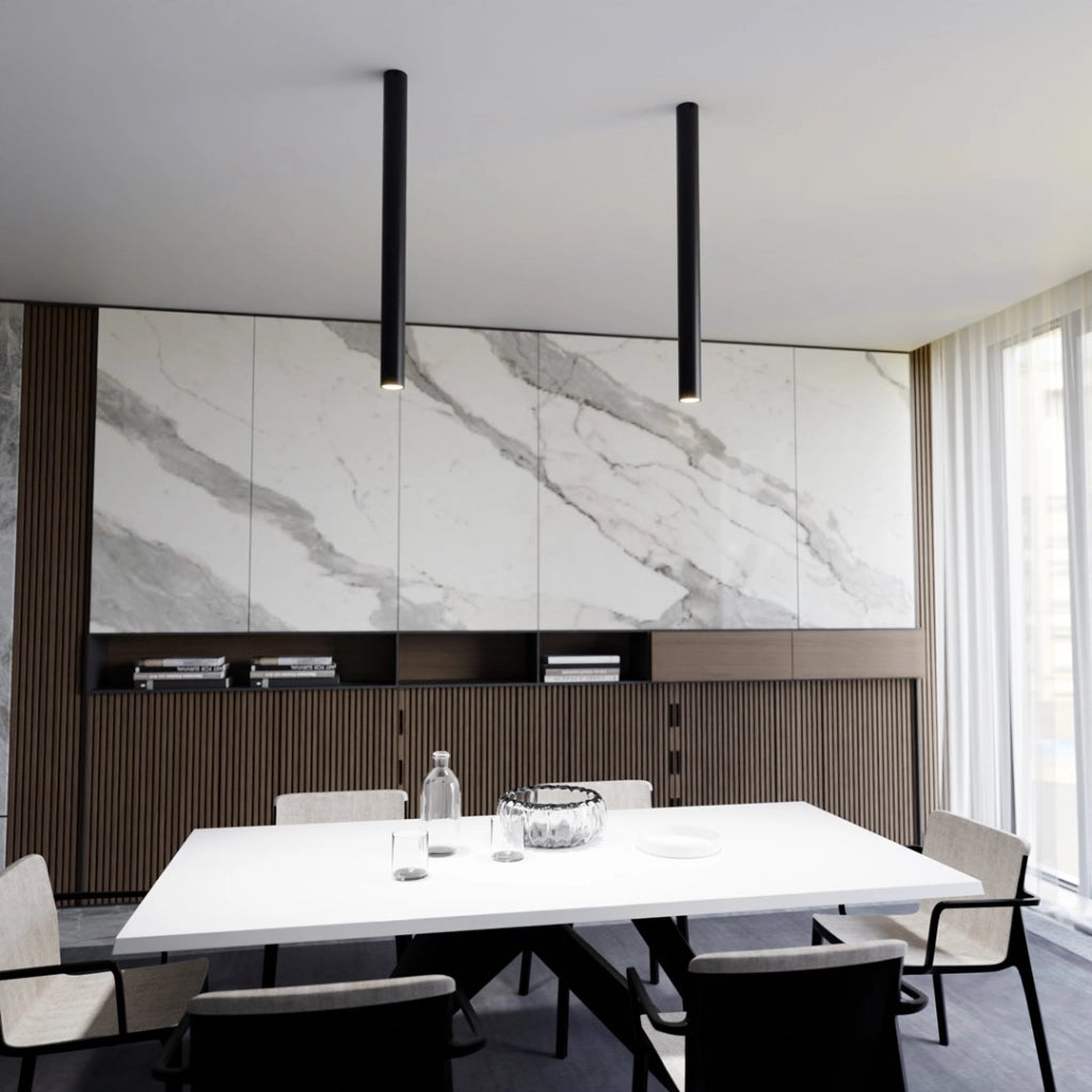 Faretto soffitto nero tondo 80cm GU10 8W Emibig TECNO
