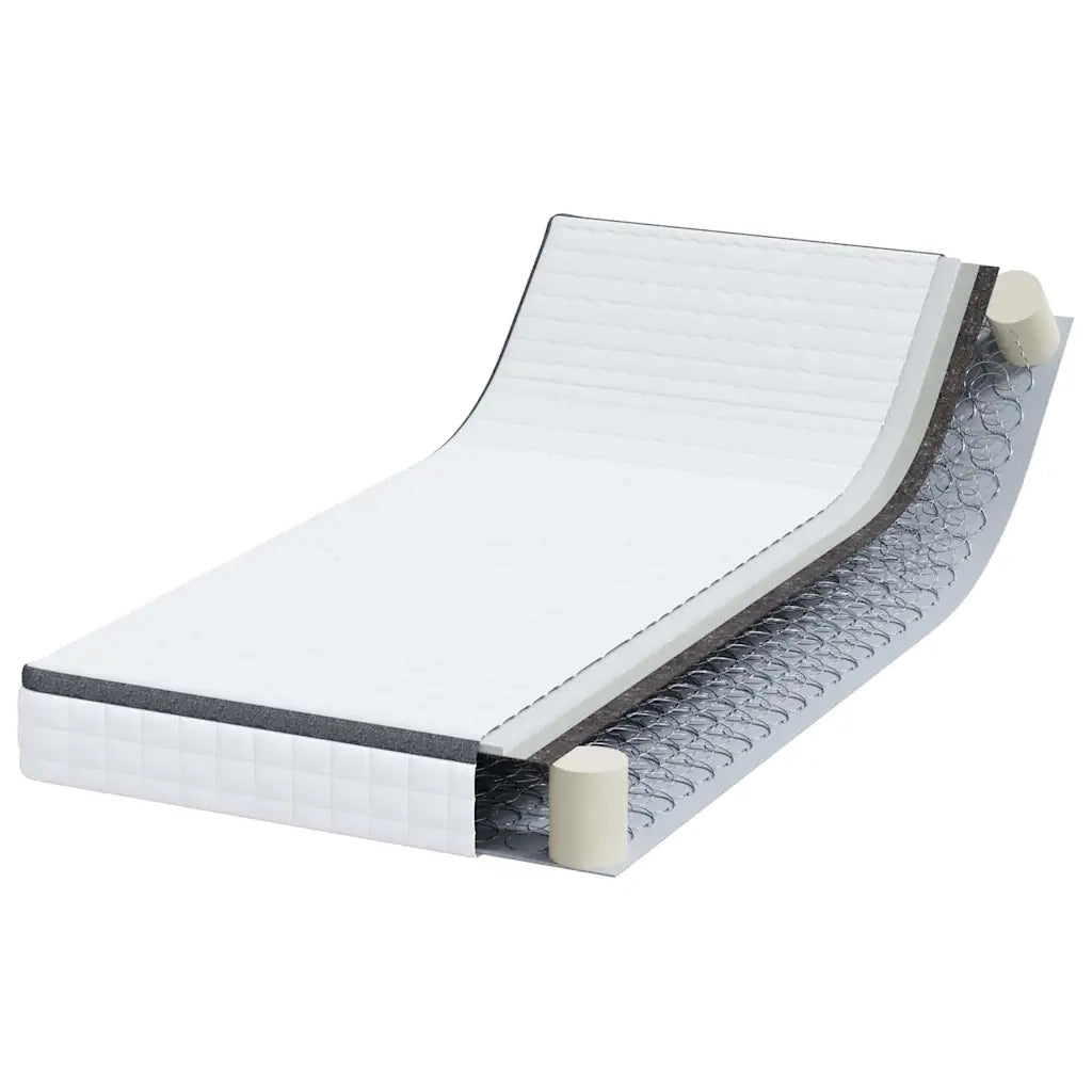 Materasso-Materasso per letto Bianco e Grigio 100 x 200 cm Molla Bonell
