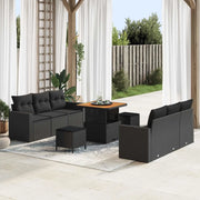 Set Divano da Giardino con cuscino con archiviazione 9 pcs Nero 3363514
