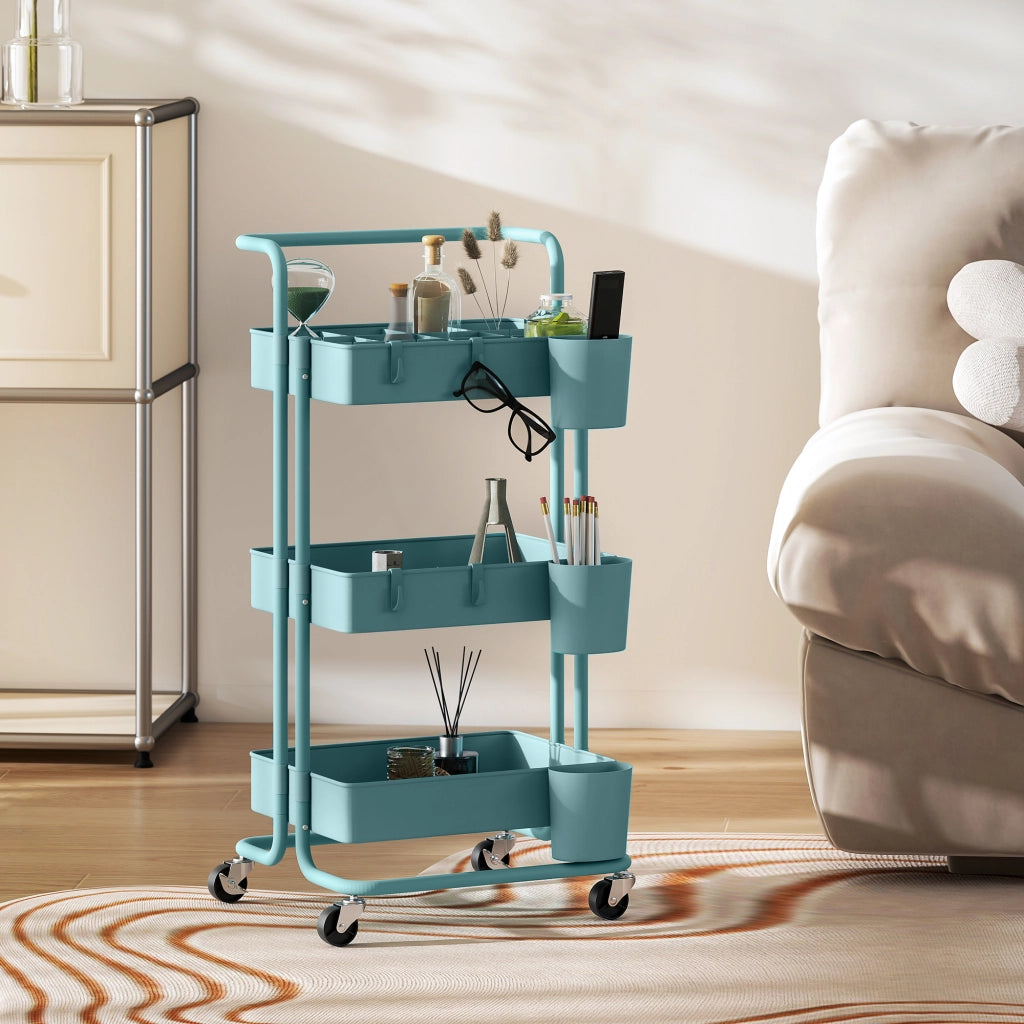 Carrello Multiuso con Cassetti e Ganchi ¨C Minimal ¨C 42x38x86,5 cm Verde