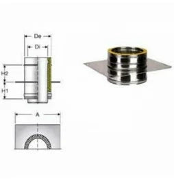 Piastra con elemento diritto d.2 20 inox aisi316l