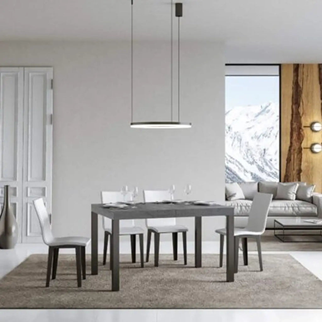 Tavolo allungabile 120/380x90 cm Everyday Premium colore cemento gambe antracite