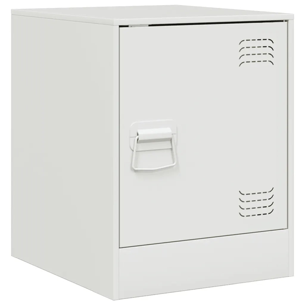 Comodino Bianco 34,5x39x44 cm in Acciaio 841617