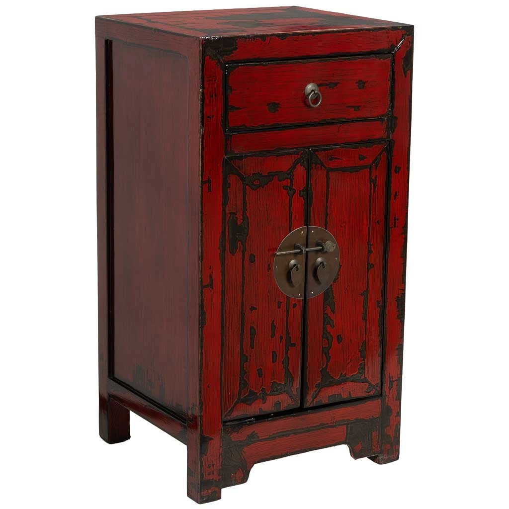Mobile da ingresso in legno rosso 46x38x86h cm