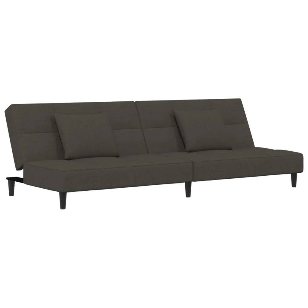 Divano Letto a 2 Posti con 2 Cuscini-Sofa Letto 2 Posti-Daybed Grigio Scuro in Velluto 644678