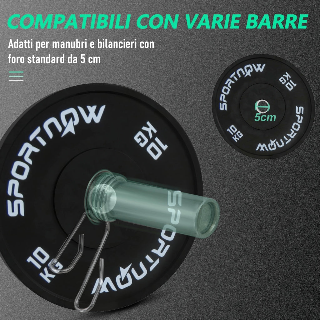 Dischi da 10kg per Bilanciere ¨C zephmum ¨C Set di 2, Nero, ?5cm