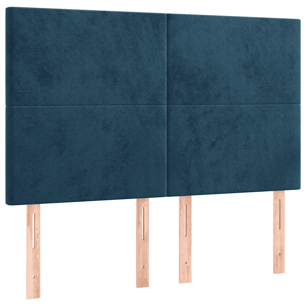 Letto a Molle con Materasso e LED Blu Scuro 140x190 cm 3136003