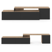 IDMarket - BASILE mobile TV angolare modulare da 180-240 cm in legno e nero
