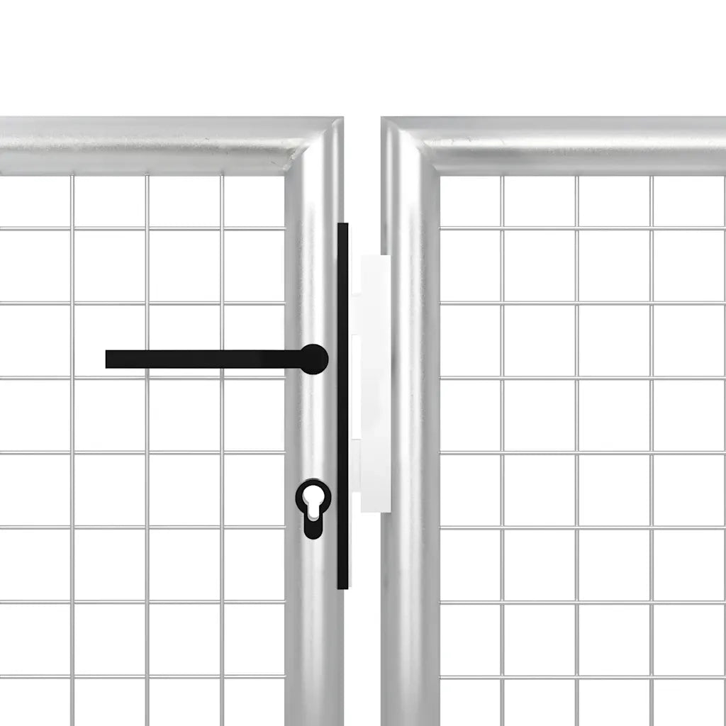 Cancello da Giardino in Acciaio 500x75 cm Argento 144352