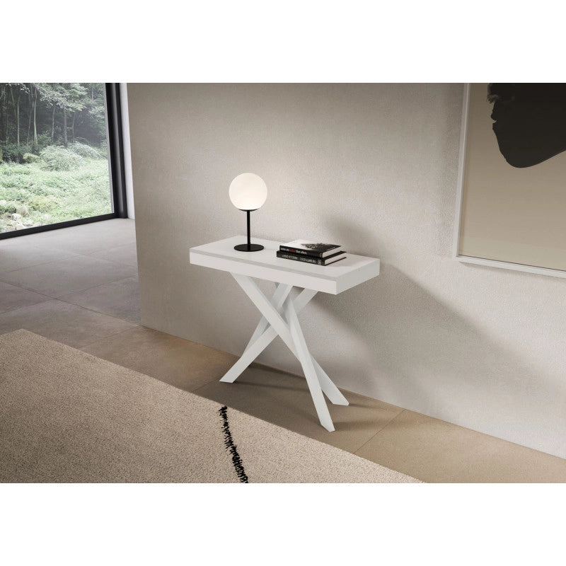 Consolle allungabile 90x40/196 cm Saki Small Evolution - Bianco Frassino