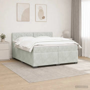 Letto con Box Spring, Materasso e LED Grigio Chiaro Velluto 3452252