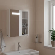 Armadietto Bagno con Specchio e LED Bianco 45x13x52 cm 357965