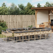 Set Pranzo da Giardino 17 pz con Cuscini Beige Misto Polyrattan 3278195