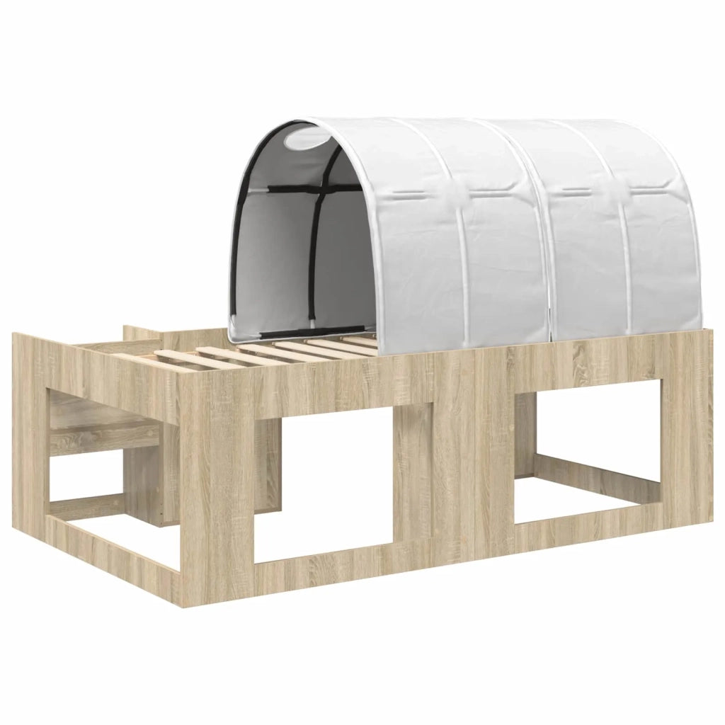 Letto alto per bambini con storage 3 pz Rovere Sonoma e bianco 3423605