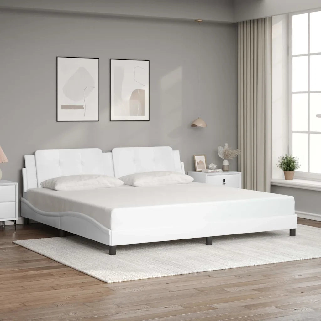 Giroletto senza Materasso Zadar Bianco 200x200 cm in Similpelle