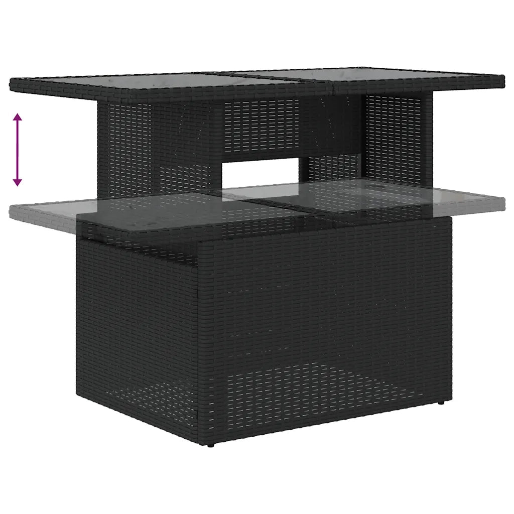 Set Divani da Giardino 9 pz con Cuscini Nero in Polyrattan 3326446