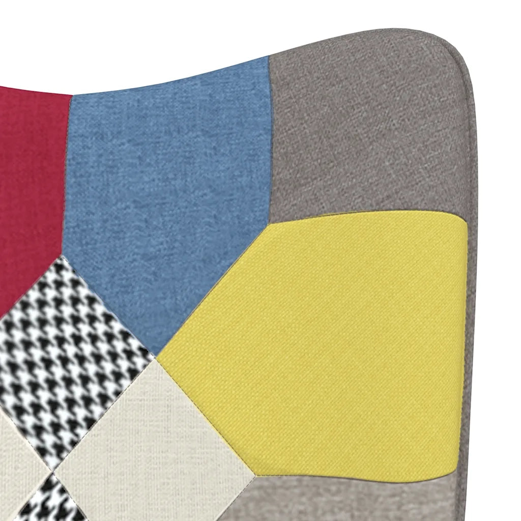Poltrona Relax | Sedia Relax con Poggiapiedi in Tessuto Patchwork