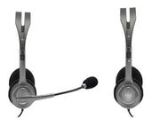 Cuffie Logitech H110 Cablate Stereo con Microfono Regolabile a Cancellazione del Rumore Doppio Jack Audio 3.5mm per PC Laptop e Computer Grigio