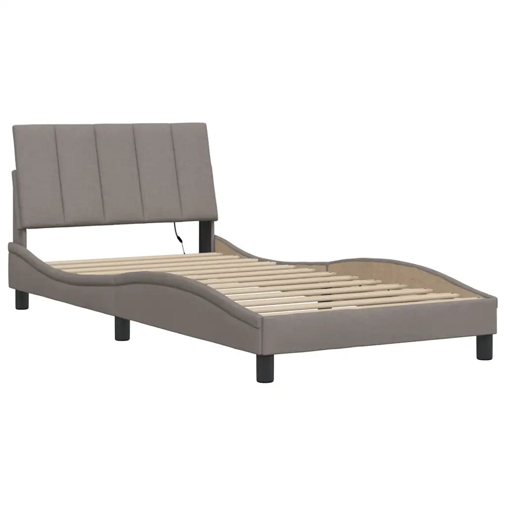 Giroletto senza Materasso-Struttura Letto Hanko Tortora 100x200 cm in Tessuto 530202