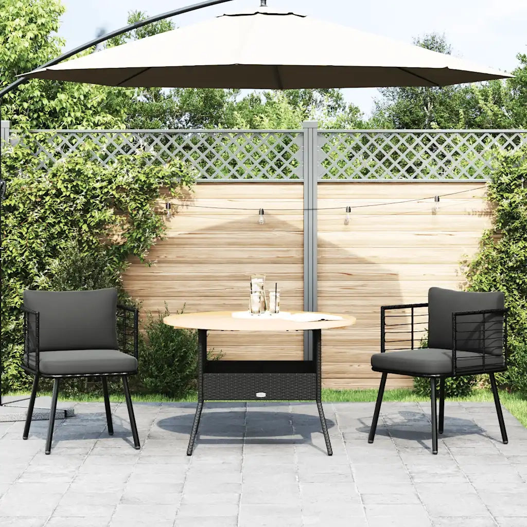 Sedie da Giardino con Cuscini 2 pz Nere in Polyrattan 3328656