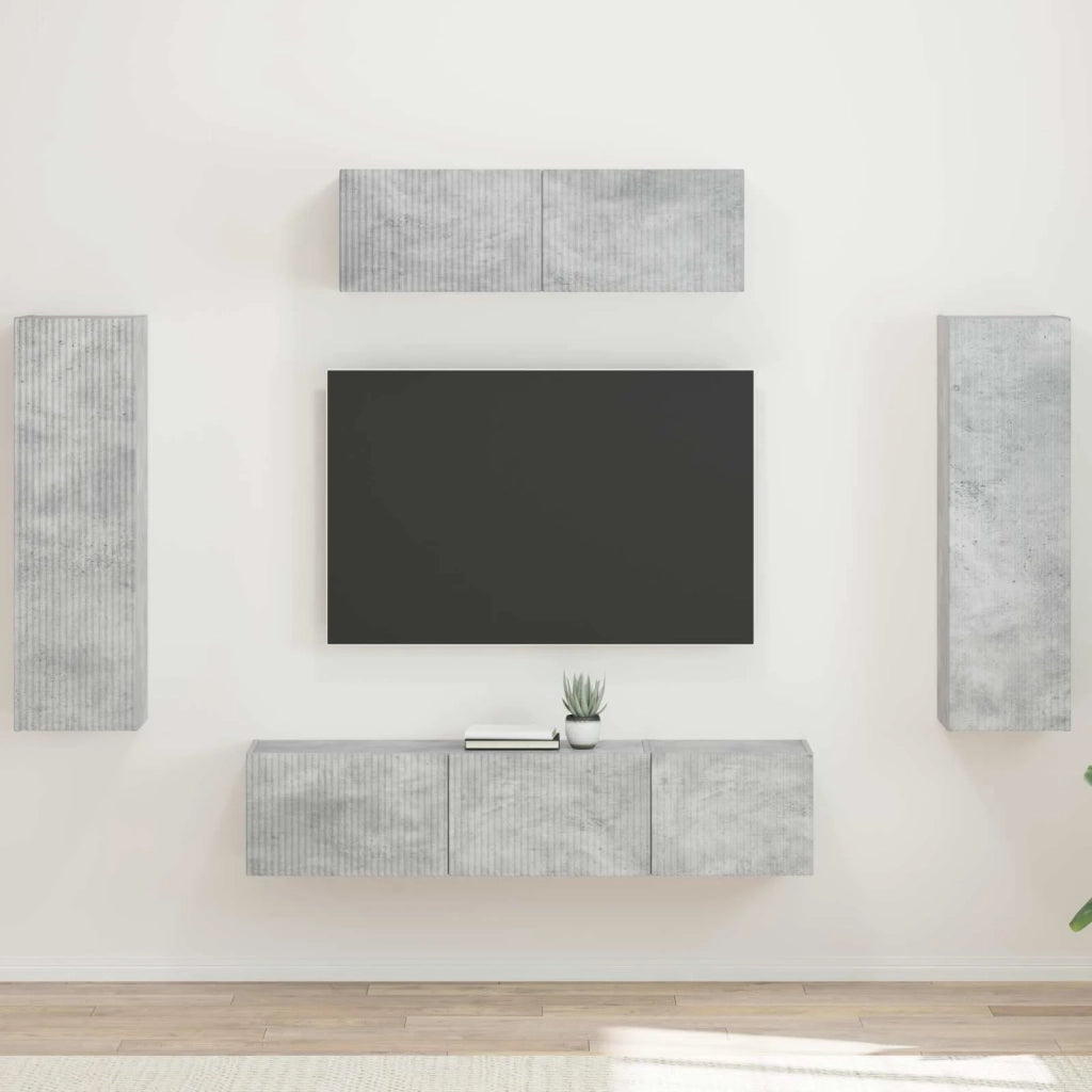 Mobile TV 5 pcs Grigio cemento 3409171