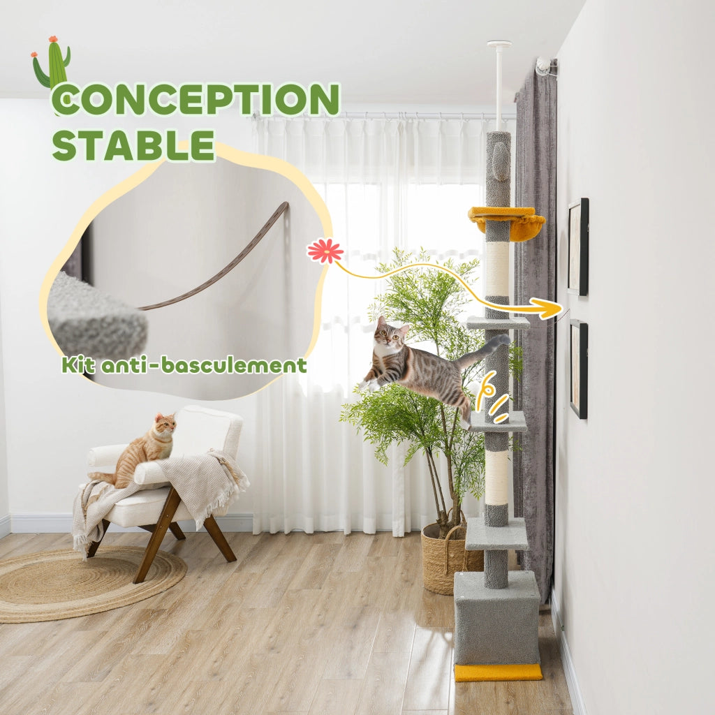 Albero per gatti ¨C Minimal ¨C grigio chiaro 275 cm