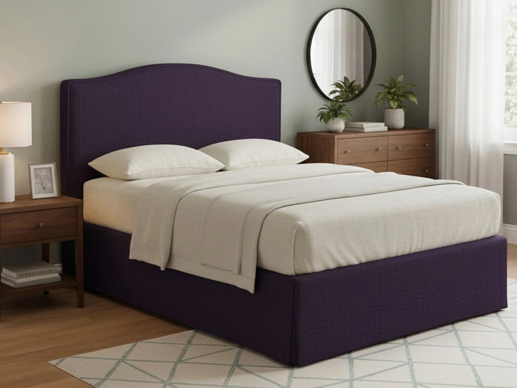 Morley, Letto Matrimoniale Sfoderabile Made in Italy, Viola