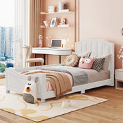 LETTO imbottito per bambini 90x200 cm in flanella beige