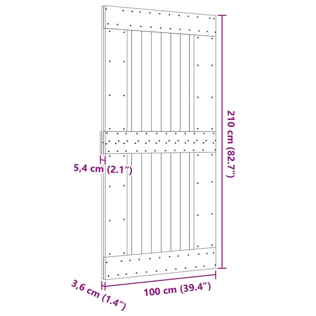 Porta NARVIK Naturale 100 x 210 cm Legno di pino solido 42047093